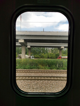 高铁铁路和谐号车窗