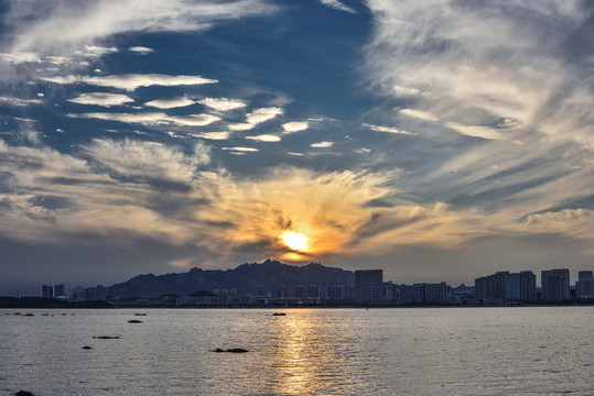 黄岛唐岛湾夕阳