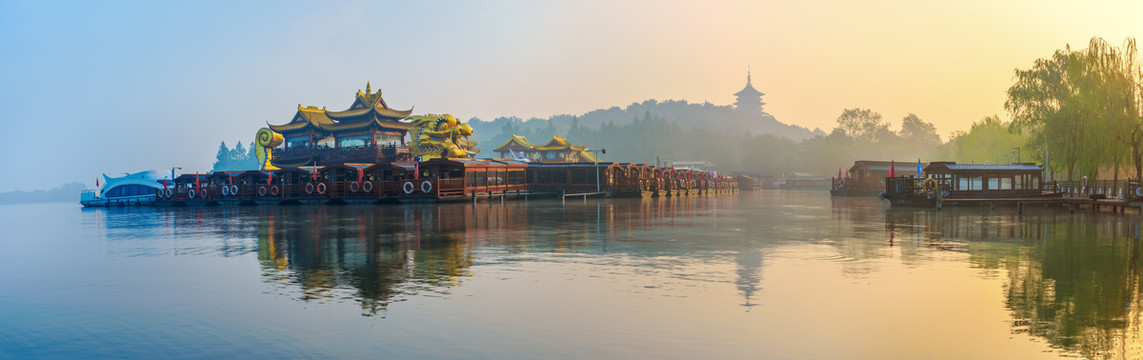杭州西湖夏天全景图大画幅