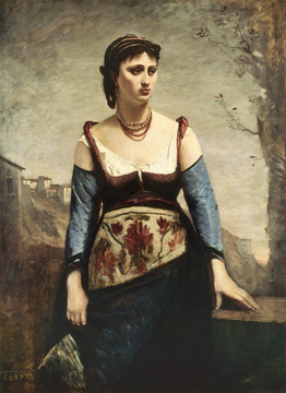 柯羅西方古典美女油畫