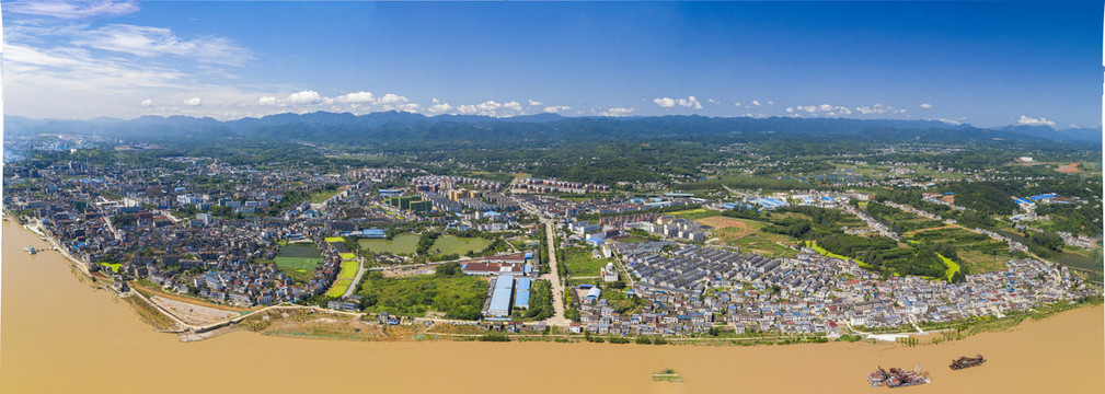 湖北宜都市枝城镇全景