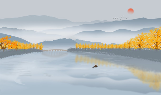 山水裝飾畫