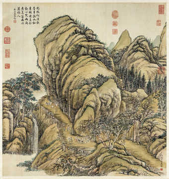 張宗蒼秋山行旅圖