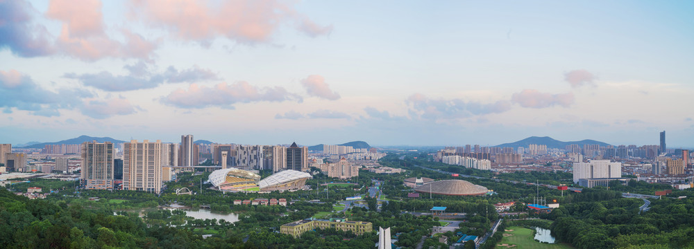 俯瞰中国江苏江阴城市风光全景