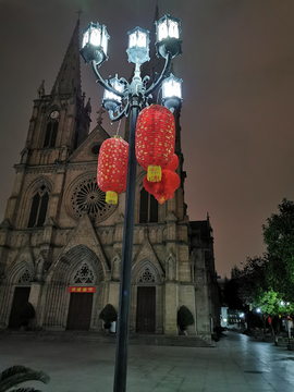 广州圣心大教堂 路灯
