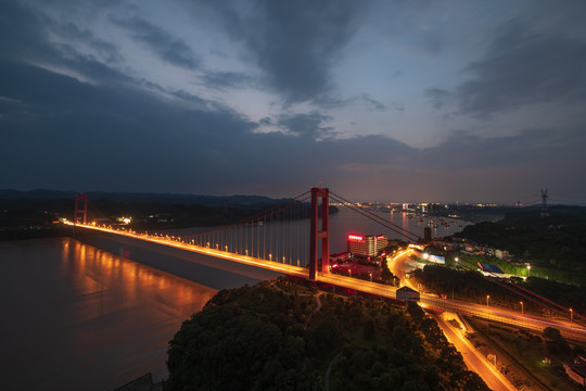 宜昌长江公路大桥夜景