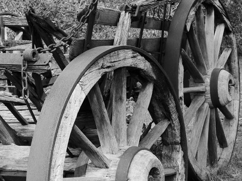 旧木制车轮