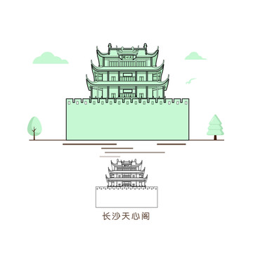 長(zhǎng)沙天心閣插圖