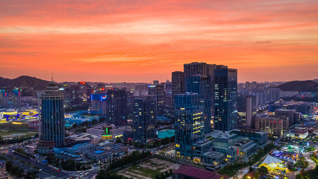 青岛金家岭金融区夜景