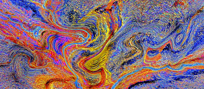彩繪抽象山水畫