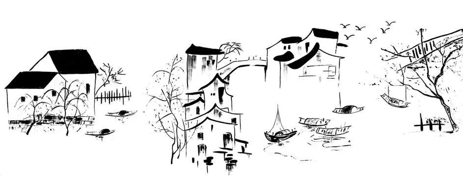 水墨江南小鎮(zhèn)