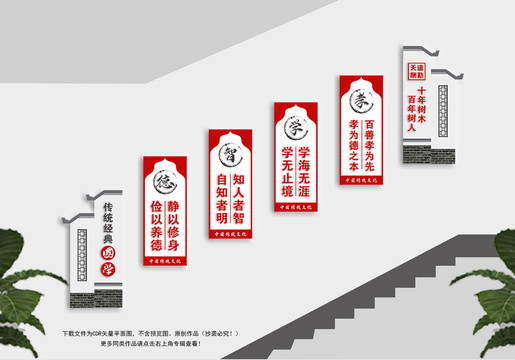 學(xué)校樓梯文化墻
