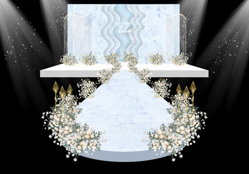淺藍(lán)色大理石簡(jiǎn)約風(fēng)婚禮