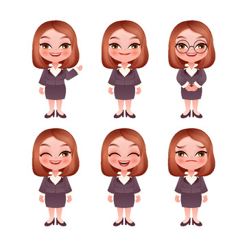 卡通職場女性插畫