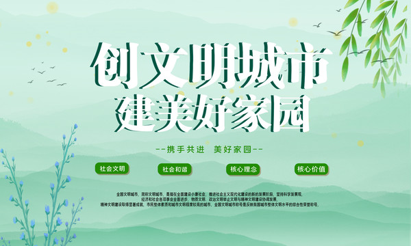 創(chuàng)建文明城市展板海報(bào)