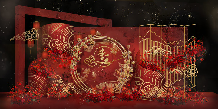 中式婚禮迎賓區(qū)