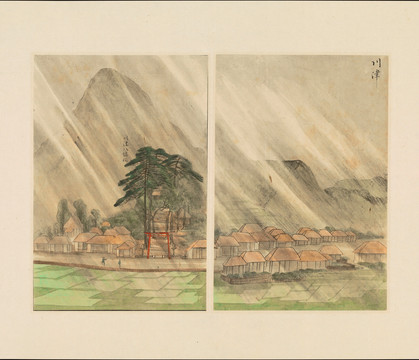 谷文晁古代日本風(fēng)光川津