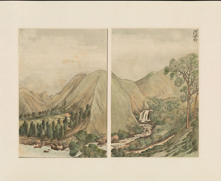 谷文晁古代日本山水風(fēng)光河合野