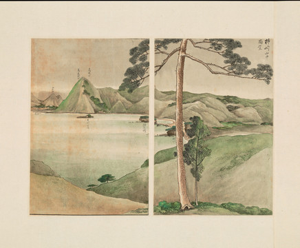 谷文晁古代日本風(fēng)光柿崎山中