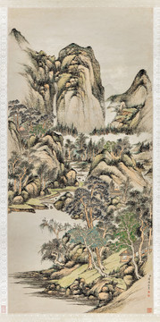 董誥云山飛瀑圖
