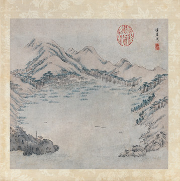 張宏包山十景冊消夏灣圖