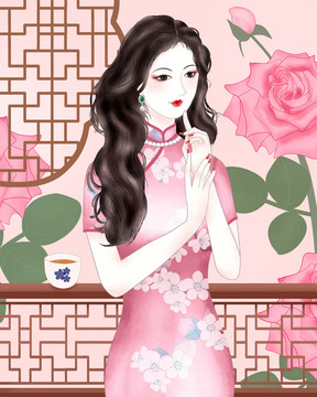 花茶旗袍美人包裝