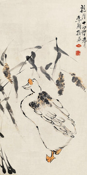 李鱔水墨畫鵝圖