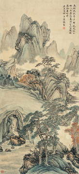 張崟秋光夕暉圖