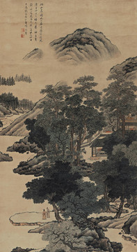 張崟山居圖