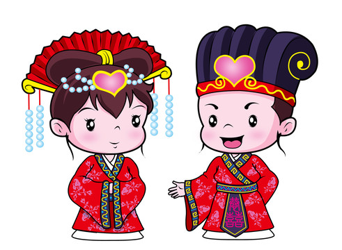 古裝婚慶娃娃卡通