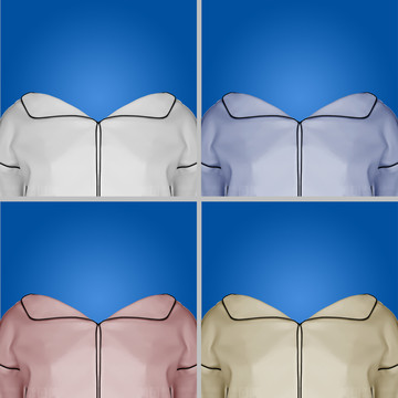 證件照換服裝透明圖層黑條子襯衣