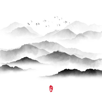 山水裝飾畫