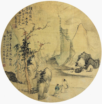 金心蘭紅葉鳴泉圖