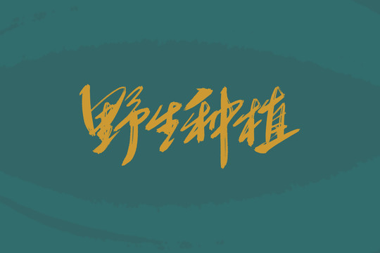 野生種植書法藝術字