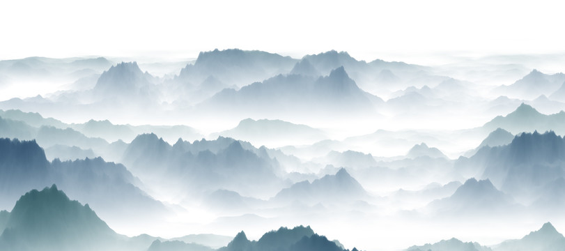 水墨山
