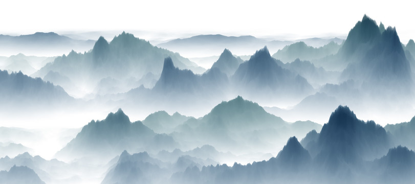 水墨山