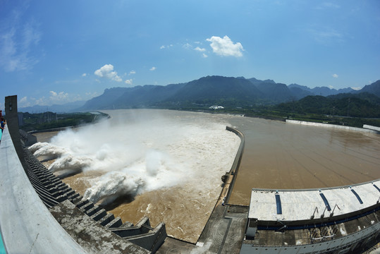 三峡大坝泄洪