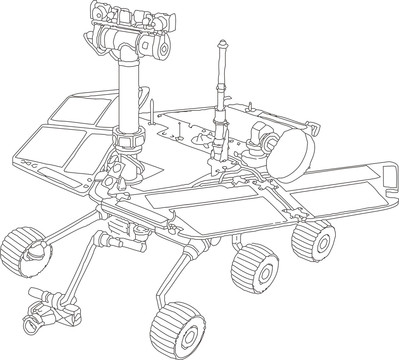 火星探测器线描稿