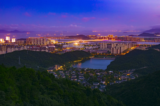 浙江舟山临城新区夜景