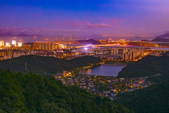 浙江舟山临城新区夜景