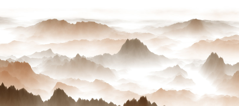 水墨山