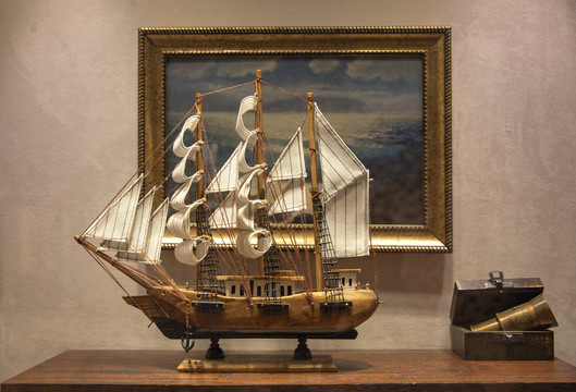 欧式帆船模形
