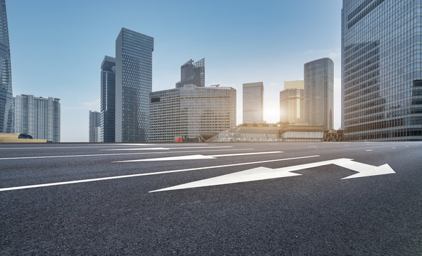 地面划线和建筑景观