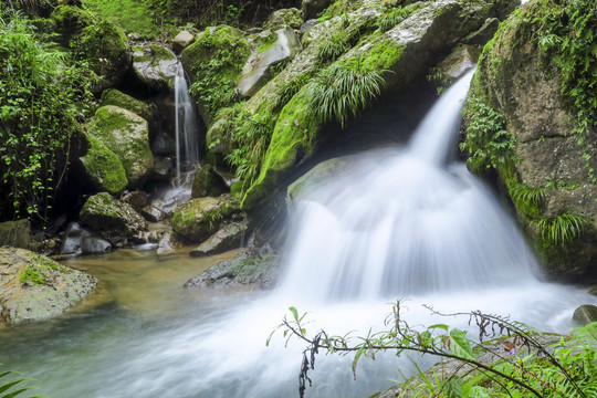 青城山后山飞瀑流泉