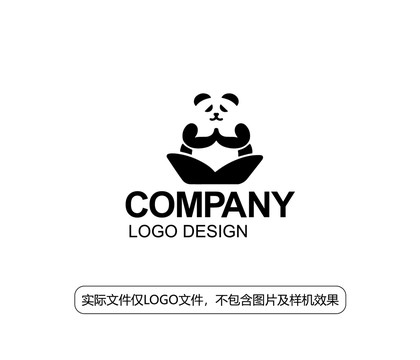 打坐熊猫LOGO