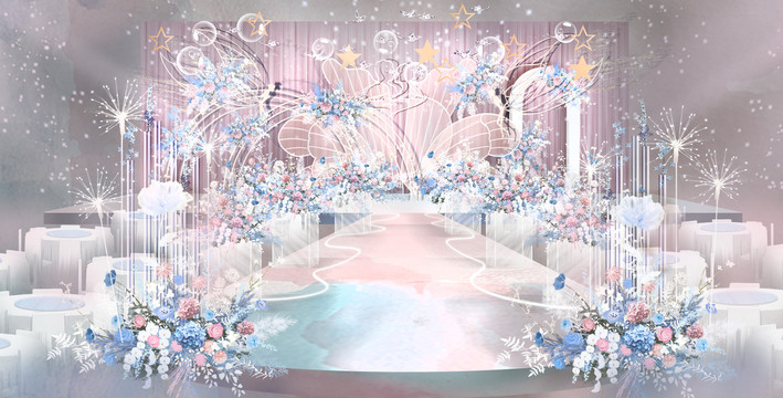 粉藍色夢幻宴會廳