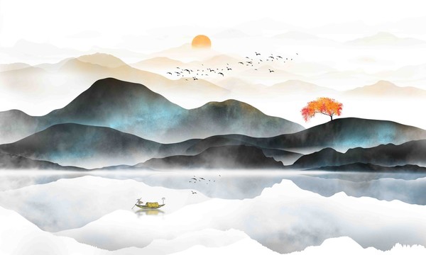 山水背景