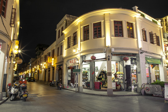 潮州古城骑楼夜景