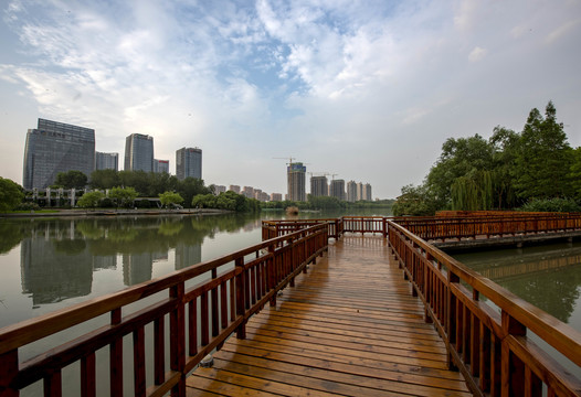 江苏省淮安市钵池山公园城市风光