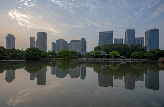 江苏省淮安市钵池山公园城市风光